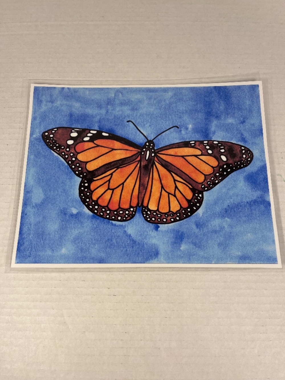 Monarch Butterfly Watercolor Painting Art Print Laminated ~8.5x11 inches